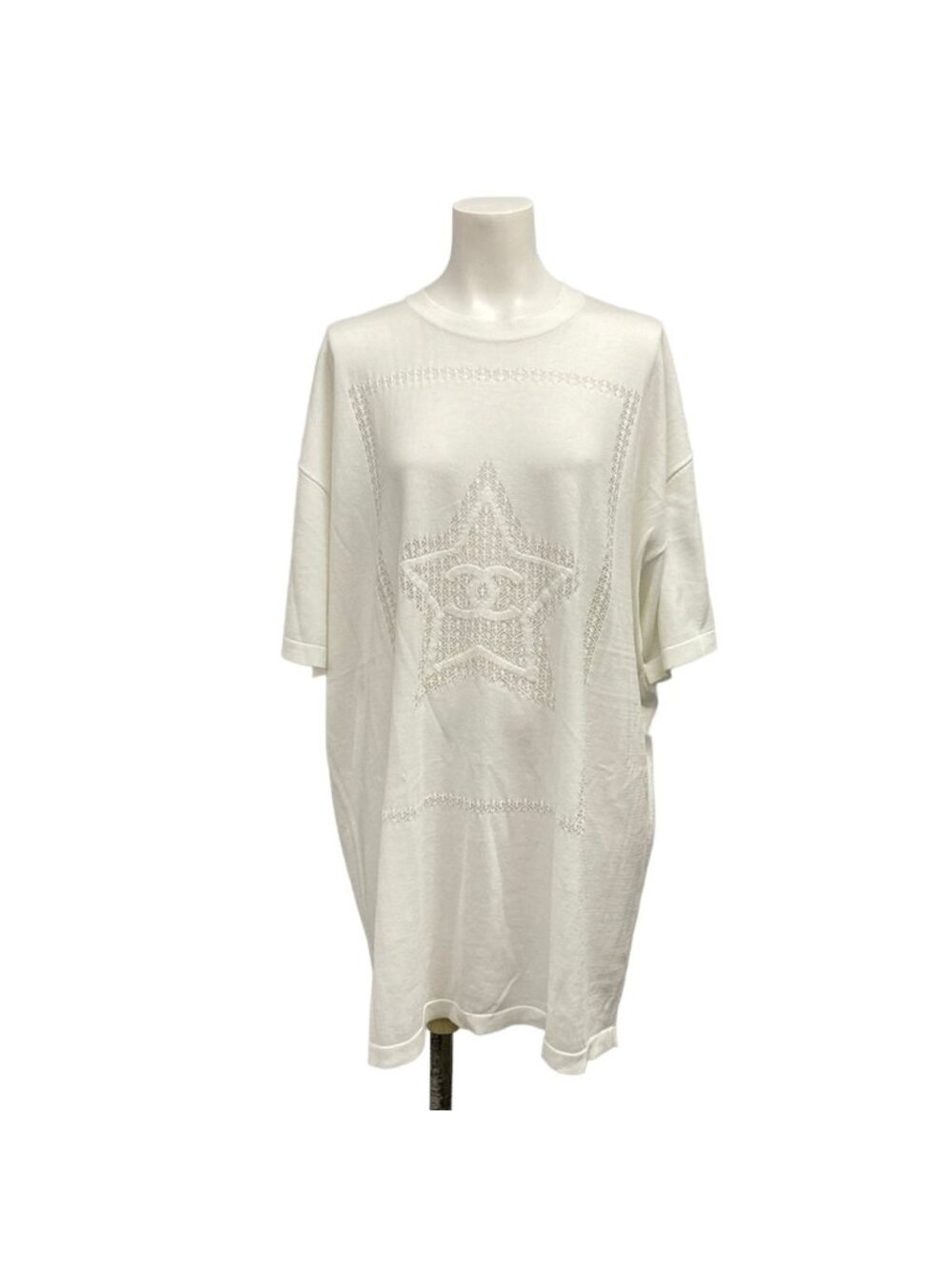 Chanel Tunic S White CC Logo Star Cotton